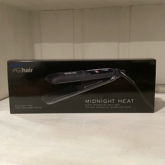 AG HAIR CARE MIDNIGHT HEAT TOURMALINE IONIC PROFESSIONAL FLAT IRON NIB - Picture 3 of 5